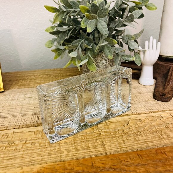 Antique Manganese depression glass triple ink well - Picture 4 of 12